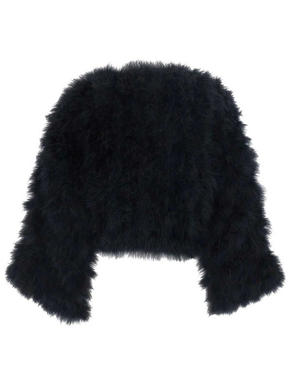 YVES SALOMON: casual jackets online - Cropped feather jacket