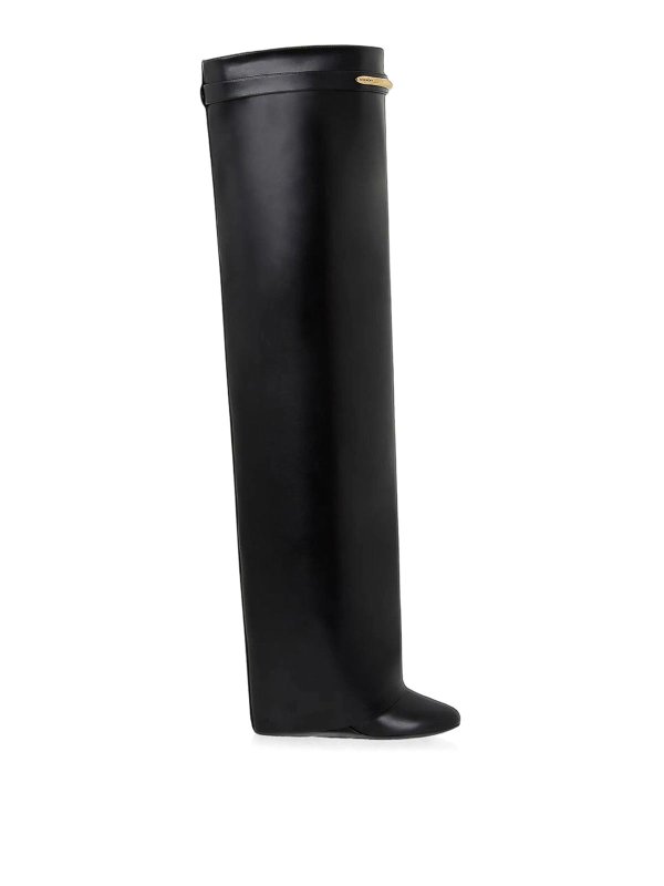 GIVENCHY: boots - Cuissard Shark Pinch leather over-knee boots