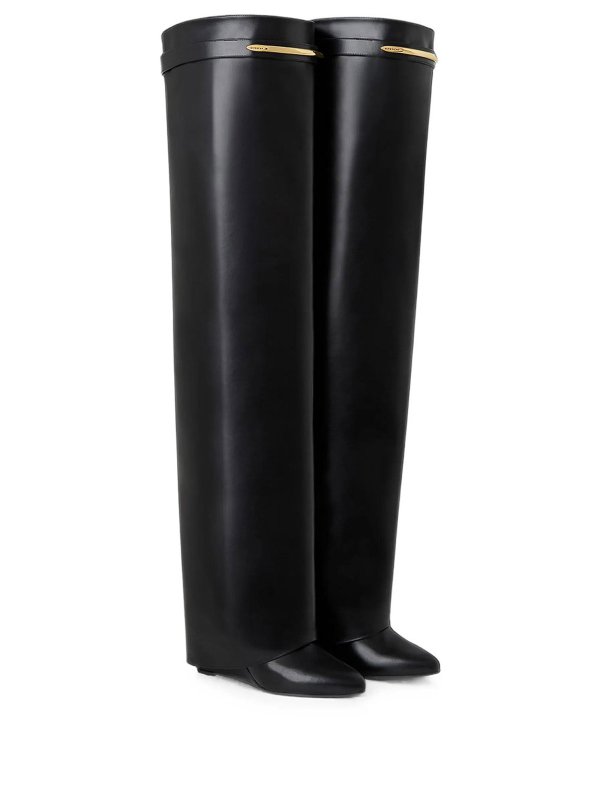 GIVENCHY: boots online - Cuissard Shark Pinch leather over-knee boots