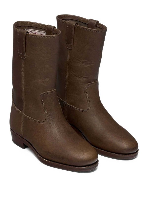 SEBAGO: boots online - Ranch Woman smooth leather boots