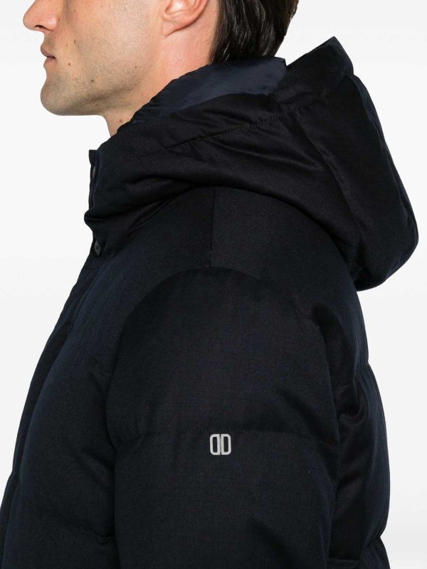 Short navy wool down jacket shop online: DUNO
