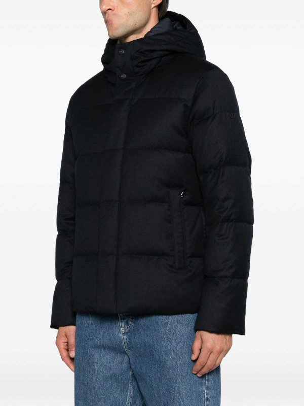 DUNO buy online Short navy wool down jacket