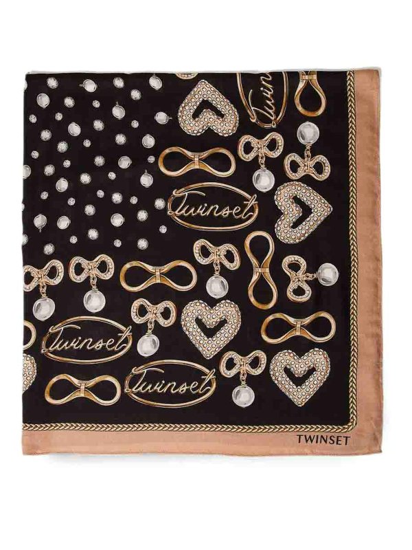 TWINSET: Bufandas y pañuelos - Bufanda - Negro