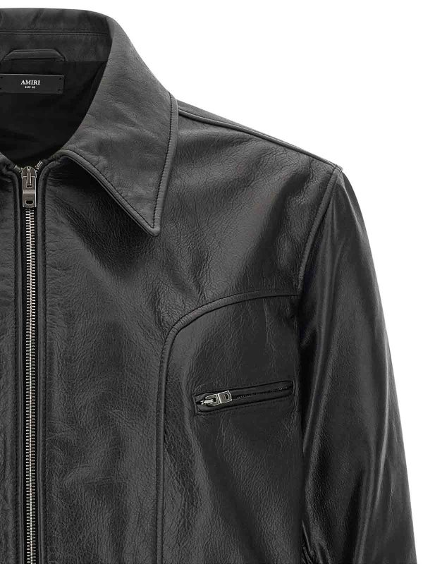 The Best Shops AMIRI: レザージャケット - レザージャケット - 黒