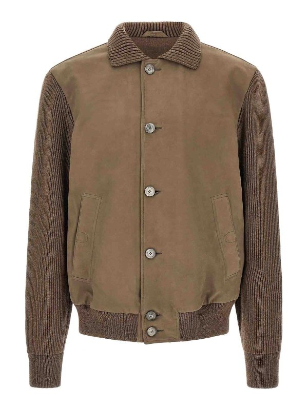 BRIONI: casual jackets - Brown Hybrid Jacket