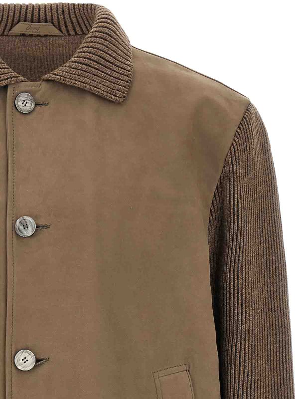 The Best Shops BRIONI: casual jackets - Brown Hybrid Jacket