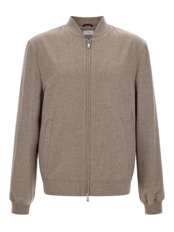 BRUNELLO CUCINELLI: ボンバージャケット - ボンバージャケット - グレー