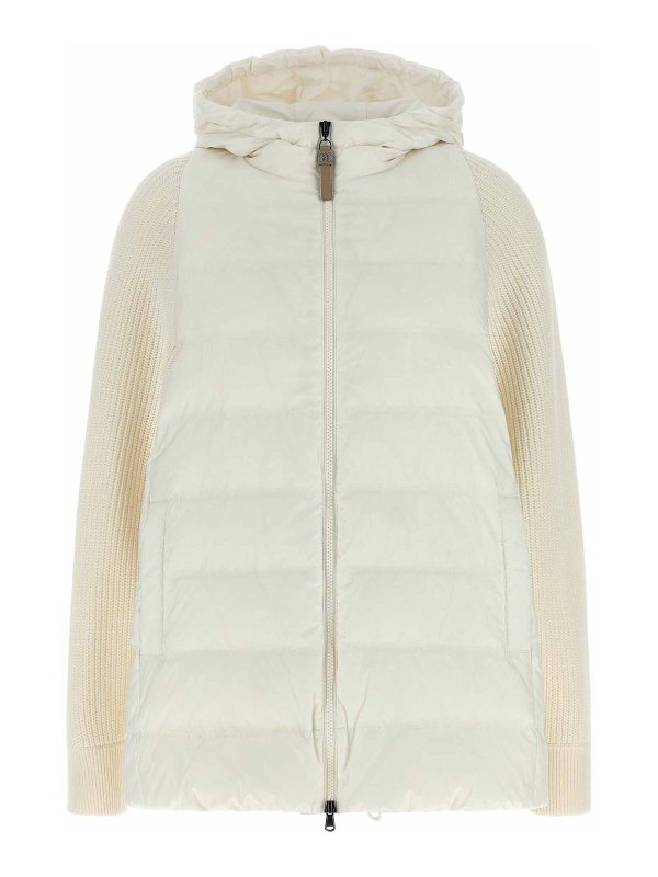 BRUNELLO CUCINELLI: Chaquetas y Chaquetones acolchados - Shiny Zipper Pull - Blanco
