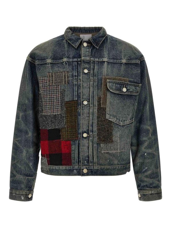 JUNYA WATANABE: giacche denim - Giacca di jeans blu patchwork