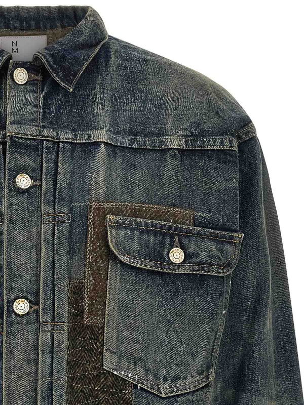 The Best Shops JUNYA WATANABE: giacche denim - Giacca di jeans blu patchwork