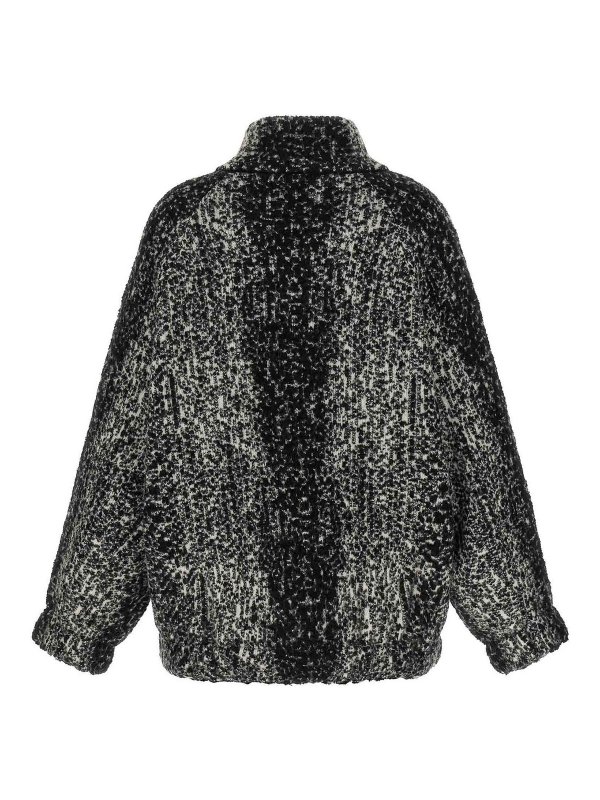 Nude: giacche bomber online - Giacca bomber in bouclé bianca e nera