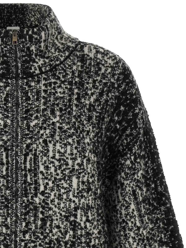 The Best Shops Nude: giacche bomber - Giacca bomber in bouclé bianca e nera