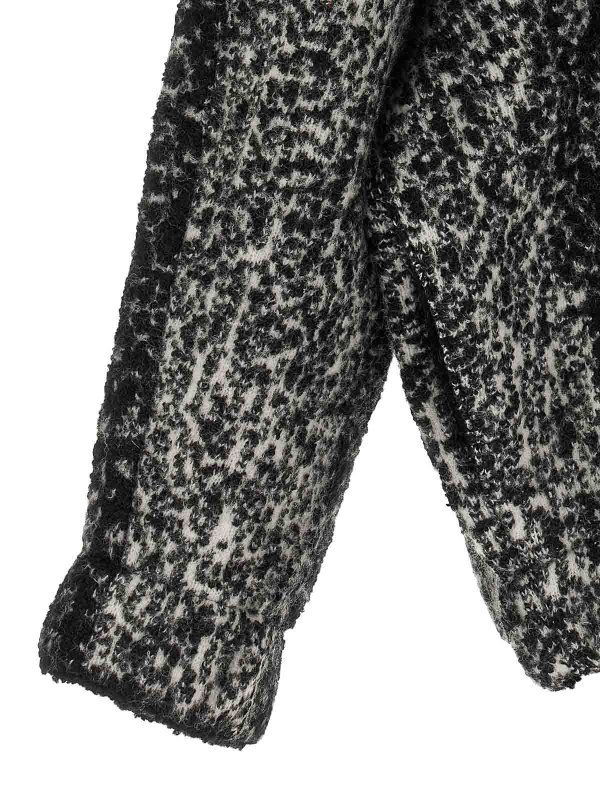 Giacca bomber in bouclé bianca e nera shop online: Nude