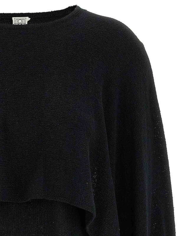 The Best Shops TOTEME: Strickpullover mit Rundhalsausschnitt - Rundhalspullover - Schwarz