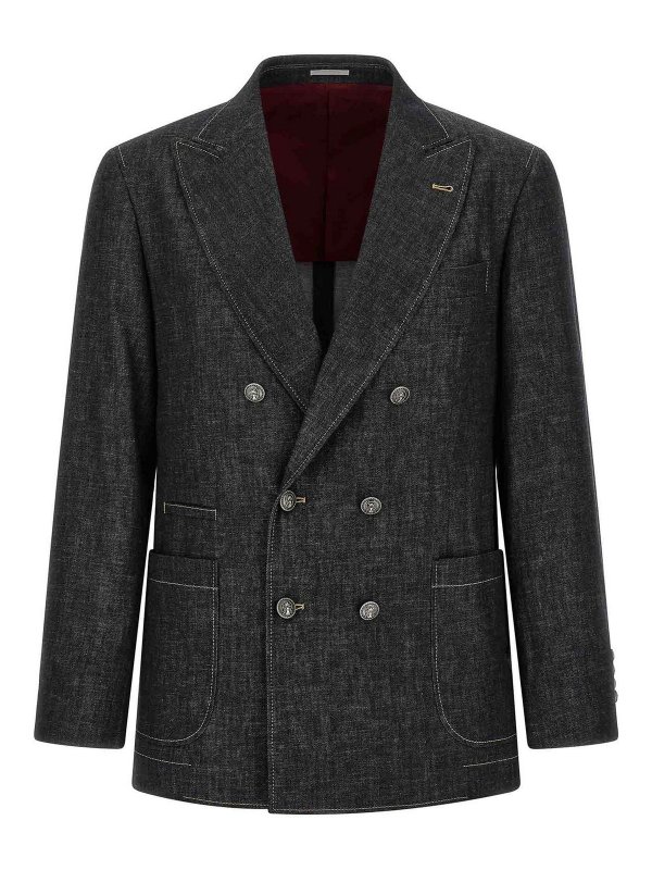 BRUNELLO CUCINELLI: ブレザー - ブレザー - ブルー