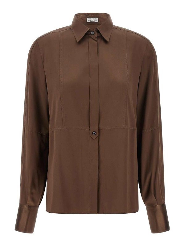BRUNELLO CUCINELLI: Hemden - Hemd - Braun