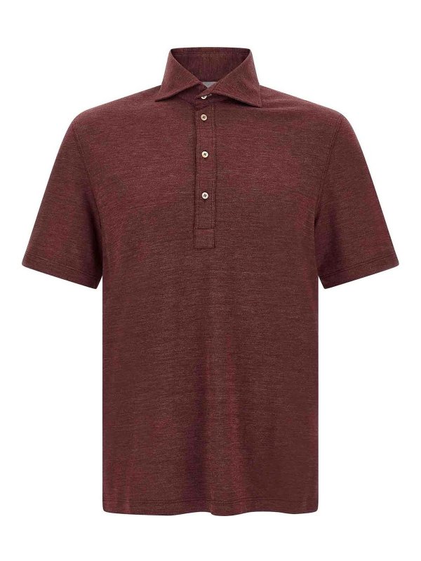 BRUNELLO CUCINELLI: ポロシャツ - ポロシャツ - ダークレッド