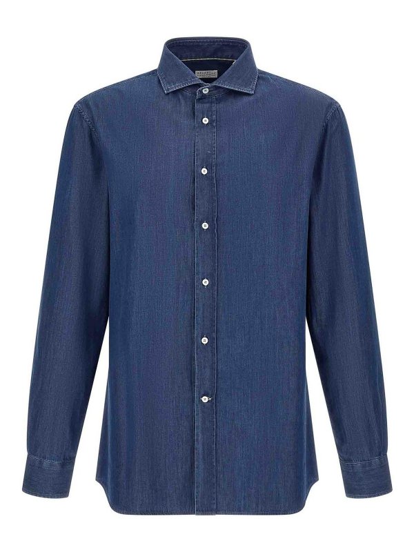 BRUNELLO CUCINELLI: シャツ - シャツ - ブルー