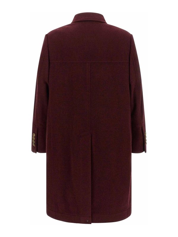 BRUNELLO CUCINELLI: ロングコート online - ロングコート - ダークレッド