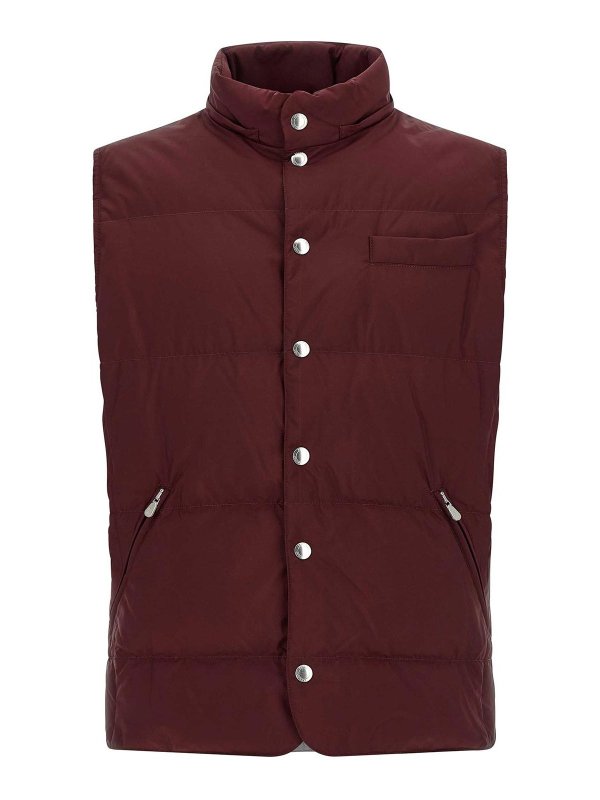 BRUNELLO CUCINELLI: ダウン・ハイテクジャケット online - ダウンジャケット - ダークレッド
