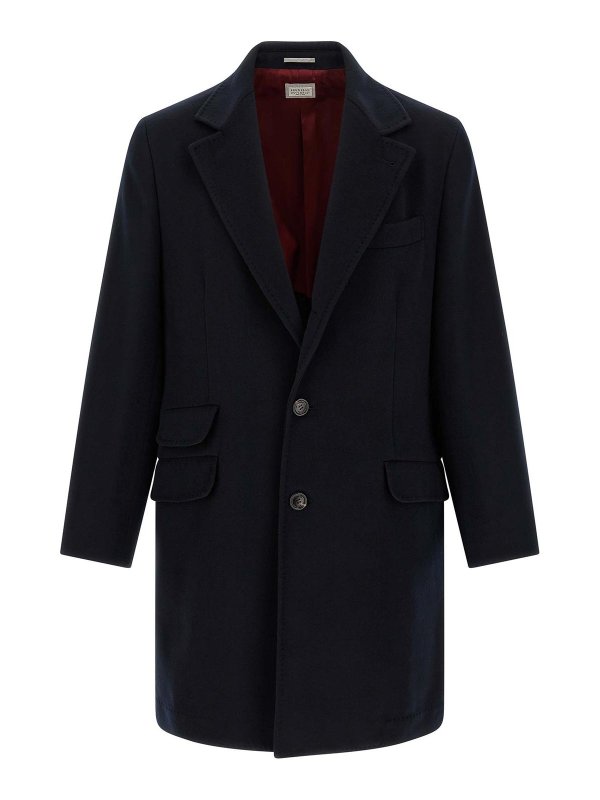 BRUNELLO CUCINELLI: トレンチコート - トレンチコート - ブルー