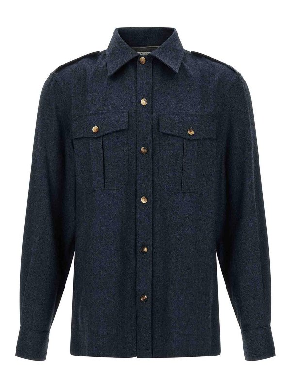 BRUNELLO CUCINELLI: シャツ - シャツ - ブルー