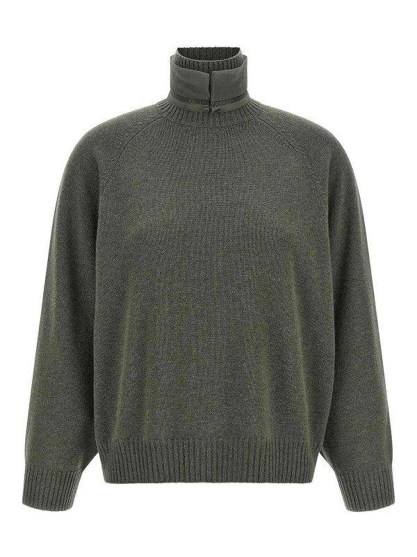 BRUNELLO CUCINELLI: Strickpullover mit Rundhalsausschnitt - Rundhalspullover - Grün
