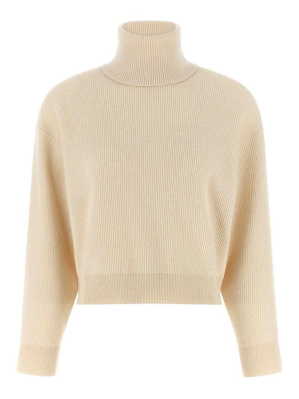 BRUNELLO CUCINELLI: Strickpullover mit Rundhalsausschnitt - Rundhalspullover - Weiß