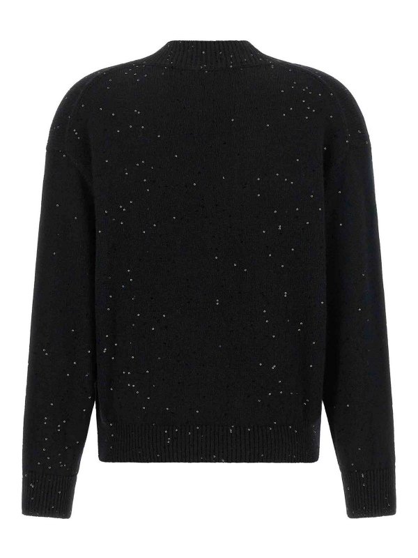 BRUNELLO CUCINELLI: Strickpullover mit Rundhalsausschnitt online - Rundhalspullover - Schwarz