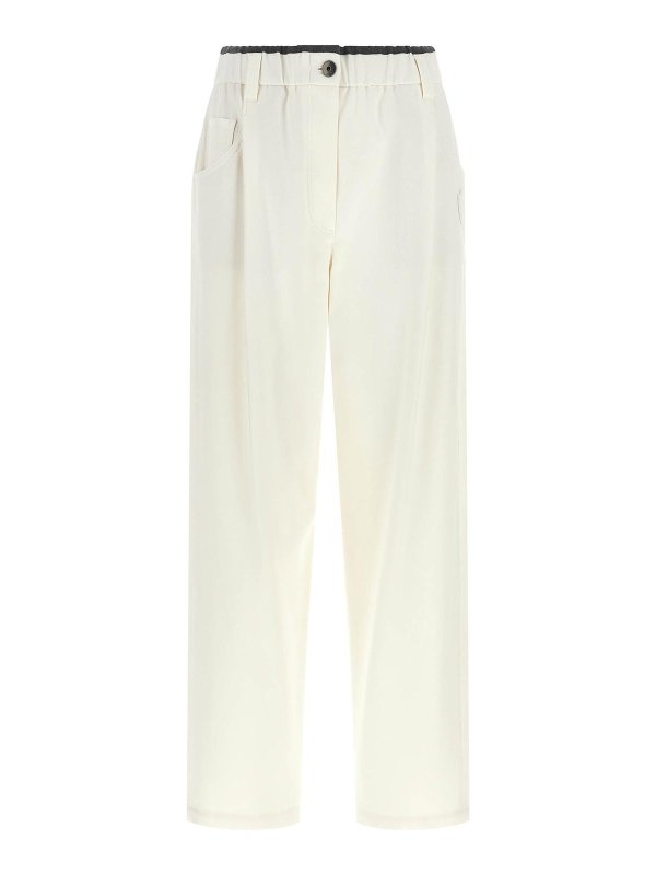 BRUNELLO CUCINELLI: カジュアルトラウザー - カジュアルパンツ - 白
