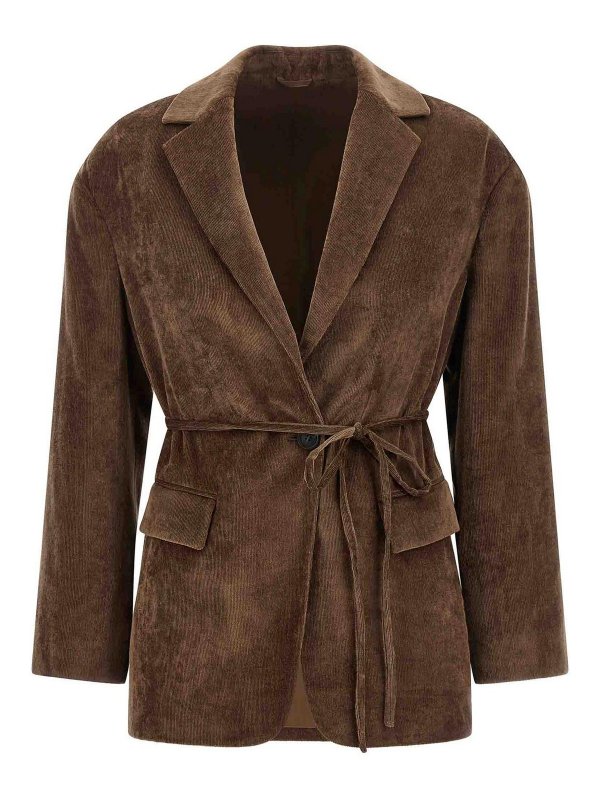 BRUNELLO CUCINELLI: ブレザー - ブレザー - ブラウン