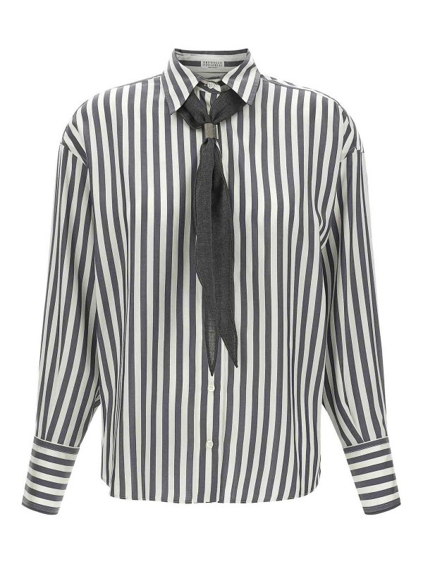 BRUNELLO CUCINELLI: シャツ - シャツ - グレー