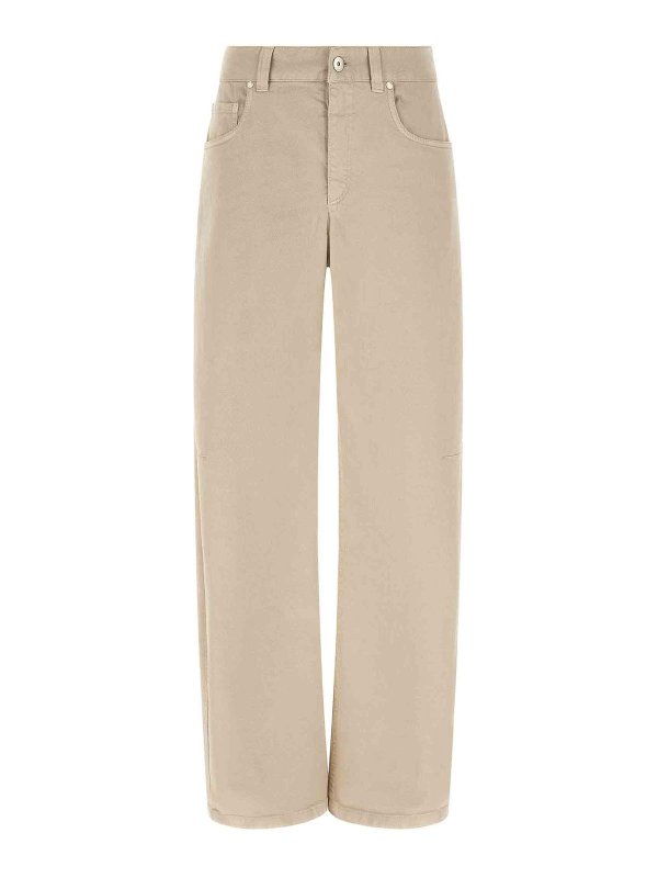 BRUNELLO CUCINELLI: ストレートジーンズ - ストレートジーンズ - ベージュ