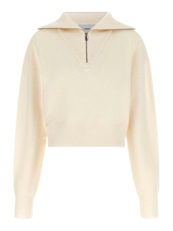 COPERNI: Strickpullover mit Rundhalsausschnitt - Rundhalspullover - Weiß
