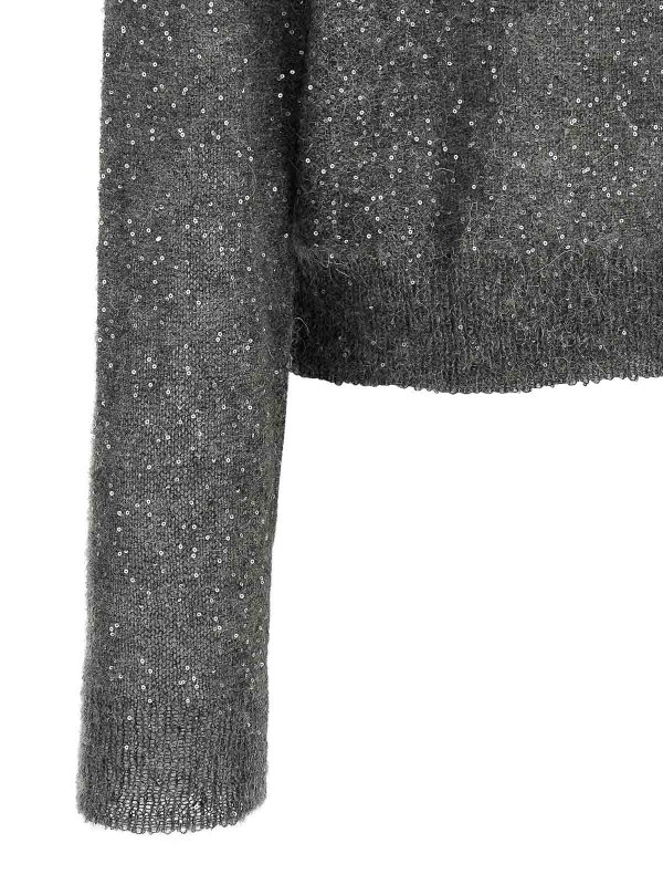 Grey Micro Sequin Jumper shop online: Nude