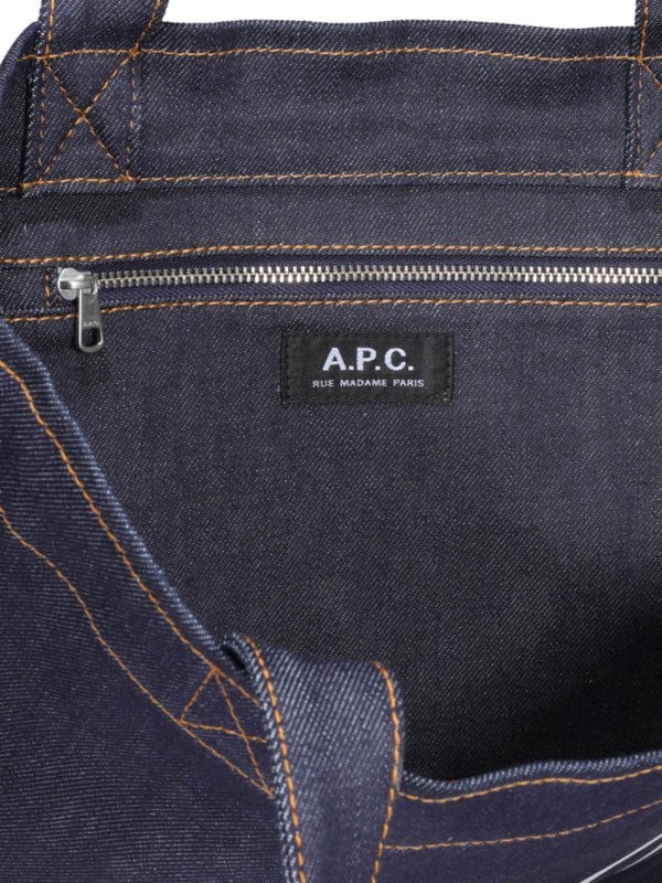 A.P.C. buy online Axel denim and leather shopping bag