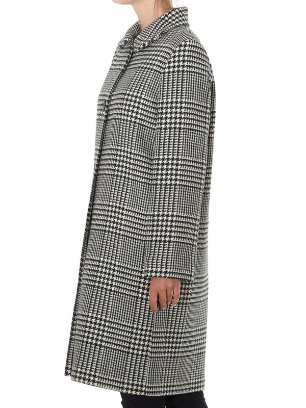 A.P.C.: knee length coats online - Peel houndstooth wool coat