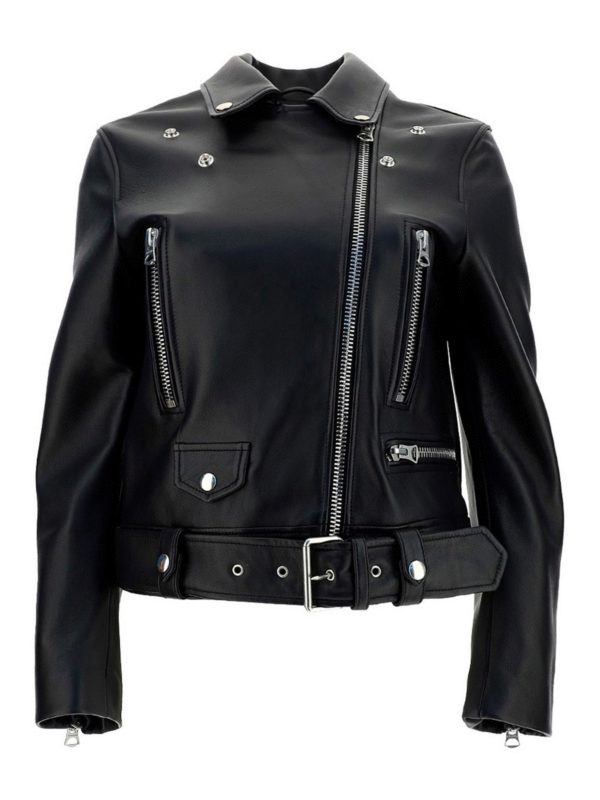 Acne Studios: leather jacket - Leather biker jacket