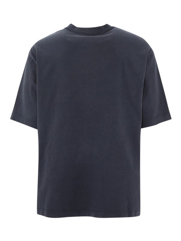 Acne Studios: t-shirts online - Logo print oversize T-shirt