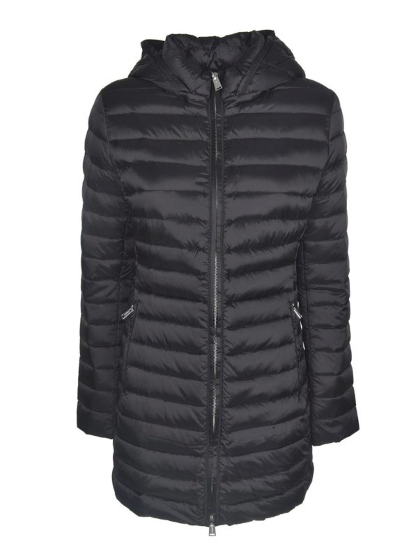 ADD: padded coats - Long quilted down jacket in black