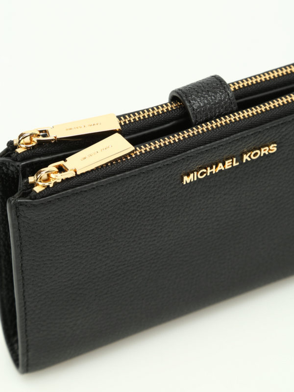 Adele black double zip wallet shop online: MICHAEL KORS