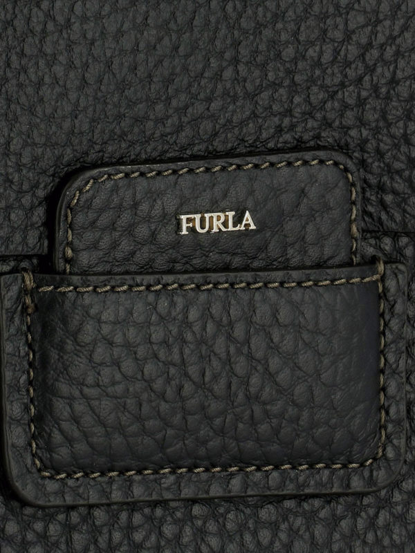 Adele black leather small bag shop online: FURLA