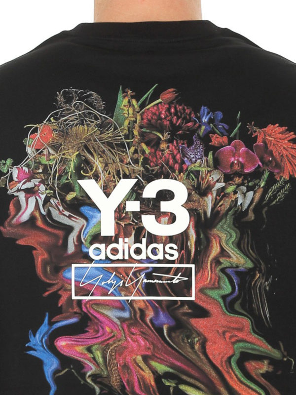 Y-3 adidas ブラック Tシャツ メンズSサイズTOKETAフラワー花柄