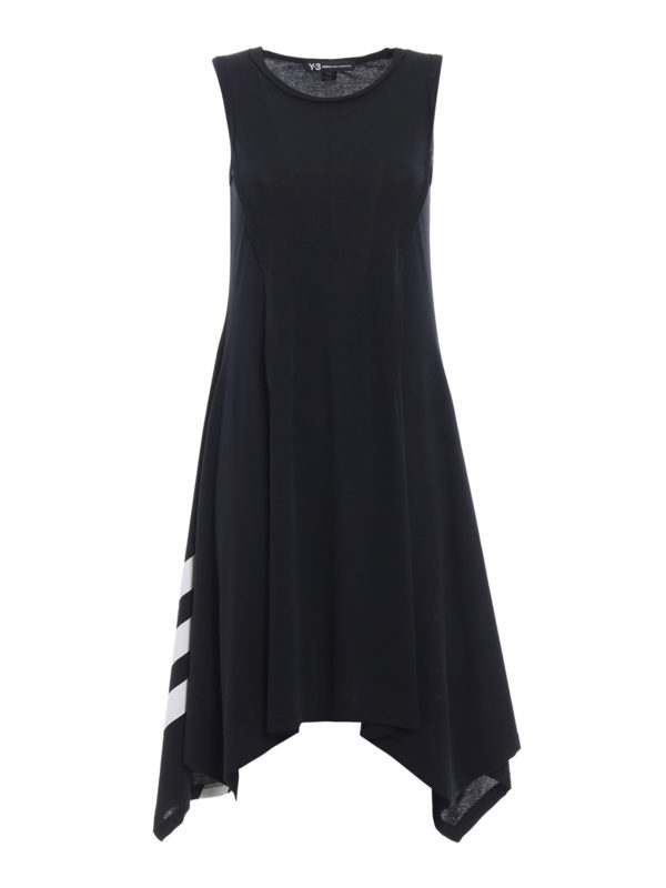 ADIDAS Y-3: knee length dresses - Sporty chic cotton flared dress