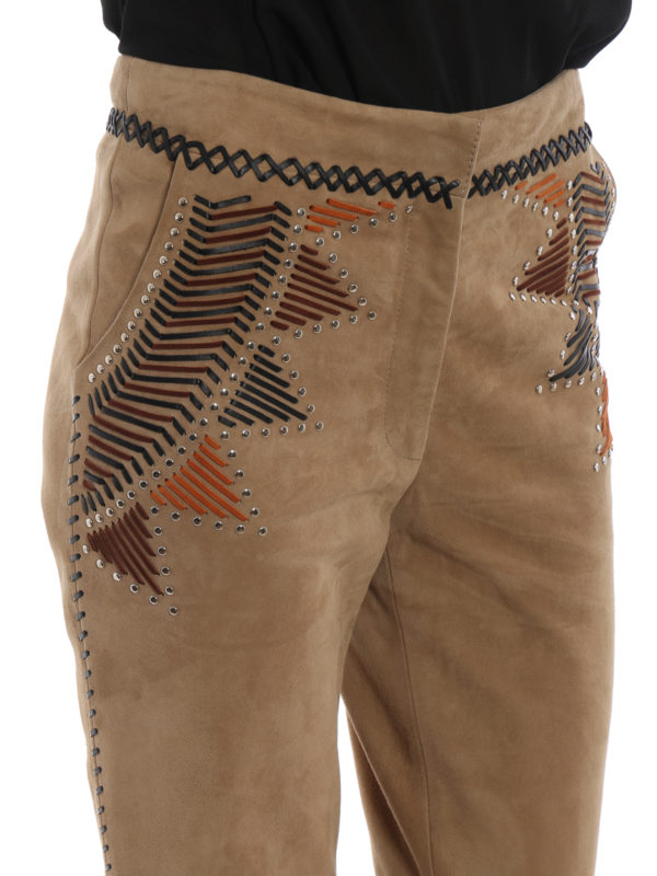 ALBERTA FERRETTI buy online レザーパンツ - ベージュ