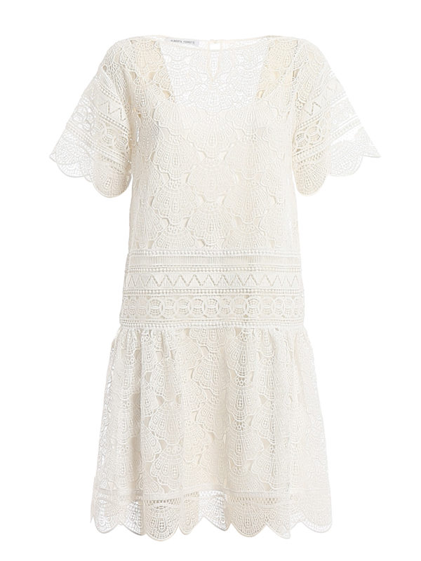 ALBERTA FERRETTI: cocktail dresses - Shell-shaped macramé dress