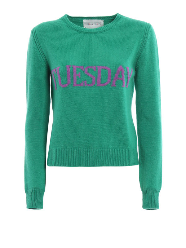 ALBERTA FERRETTI: Suéteres con cuello pico - Tuesday - Verde