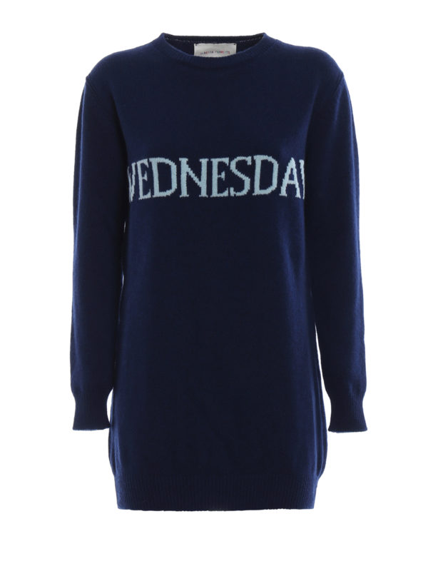 ALBERTA FERRETTI: maglia collo rotondo - Girocollo lunga blu Wednesday