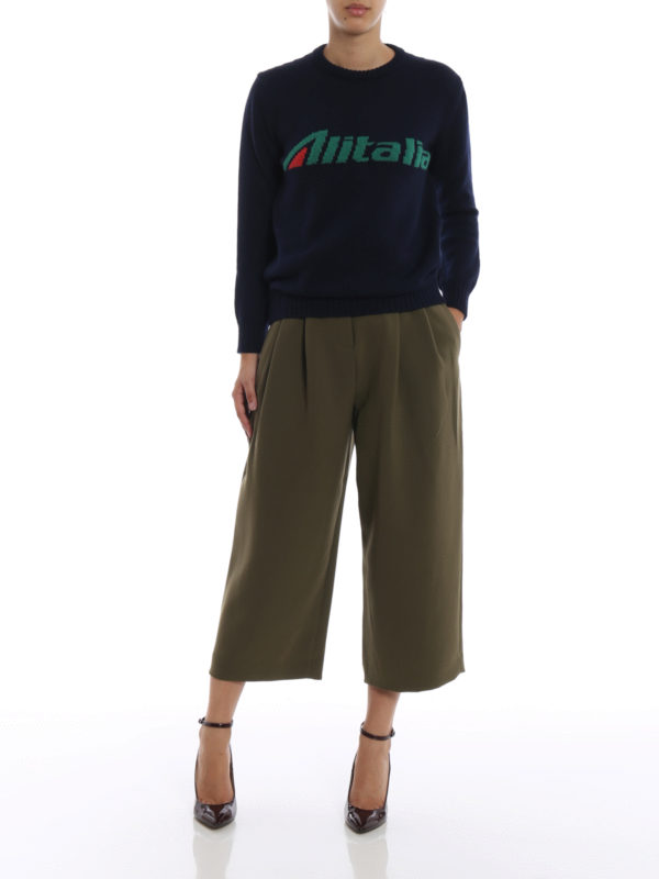 ALBERTA FERRETTI: Strickpullover mit Rundhalsausschnitt online - Rundhalspullover - Blau