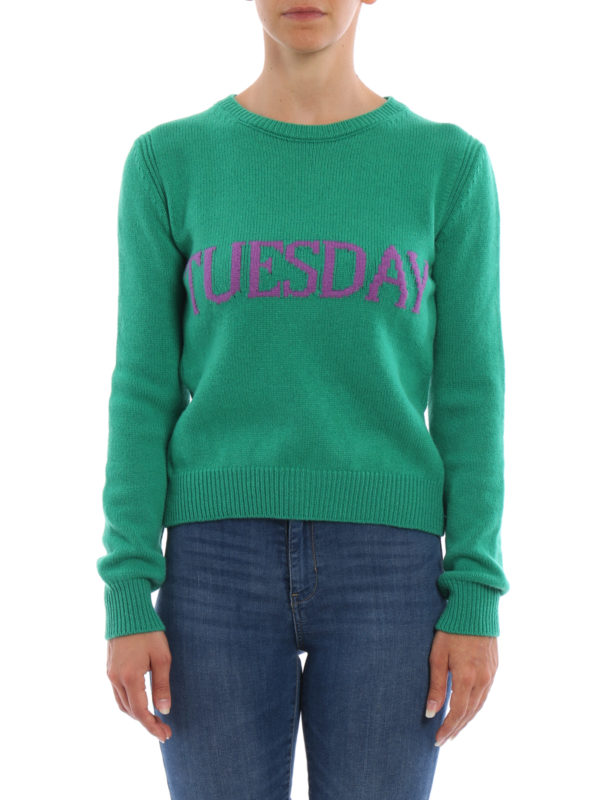 ALBERTA FERRETTI: Suéteres con cuello pico online - Tuesday - Verde